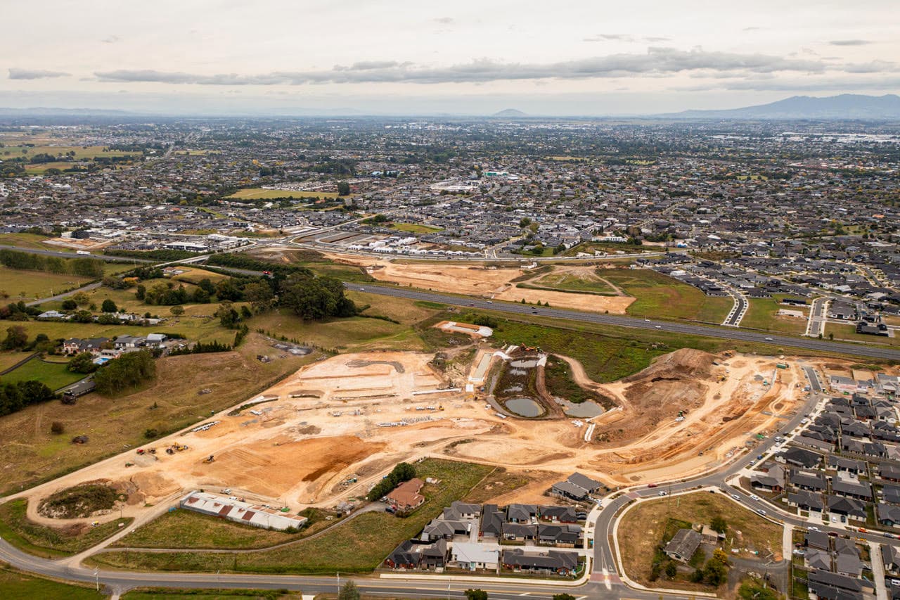 Aerial drone view of The Horsham Residences development