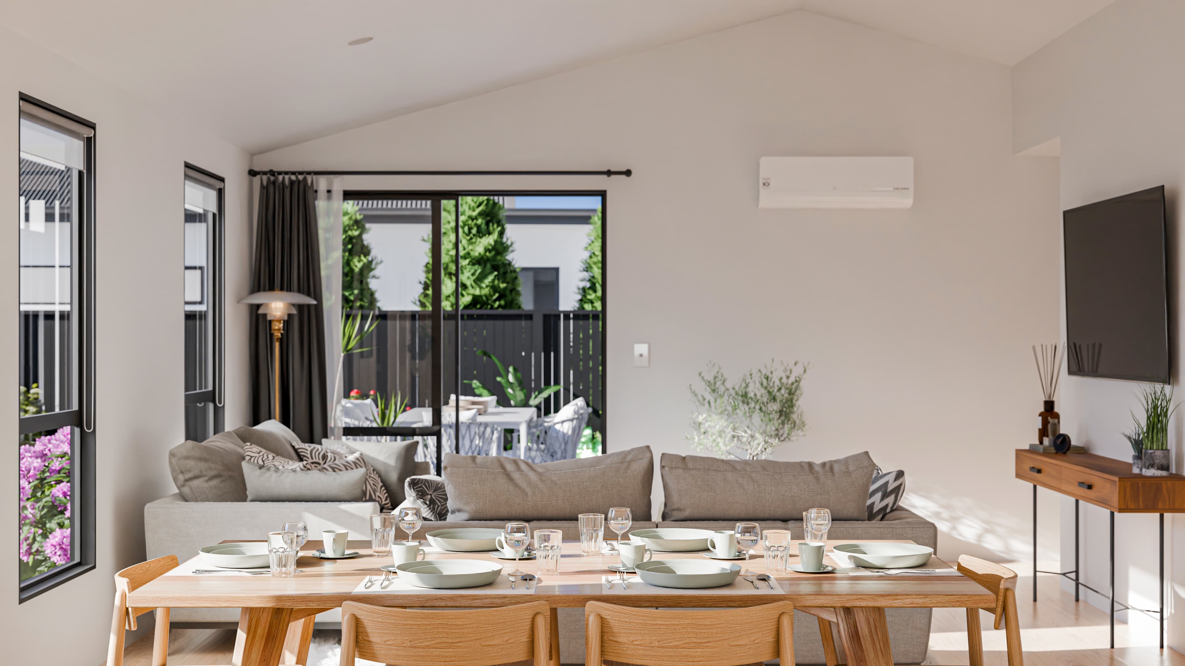 Lounge opening onto the patio at The Horsham Residences