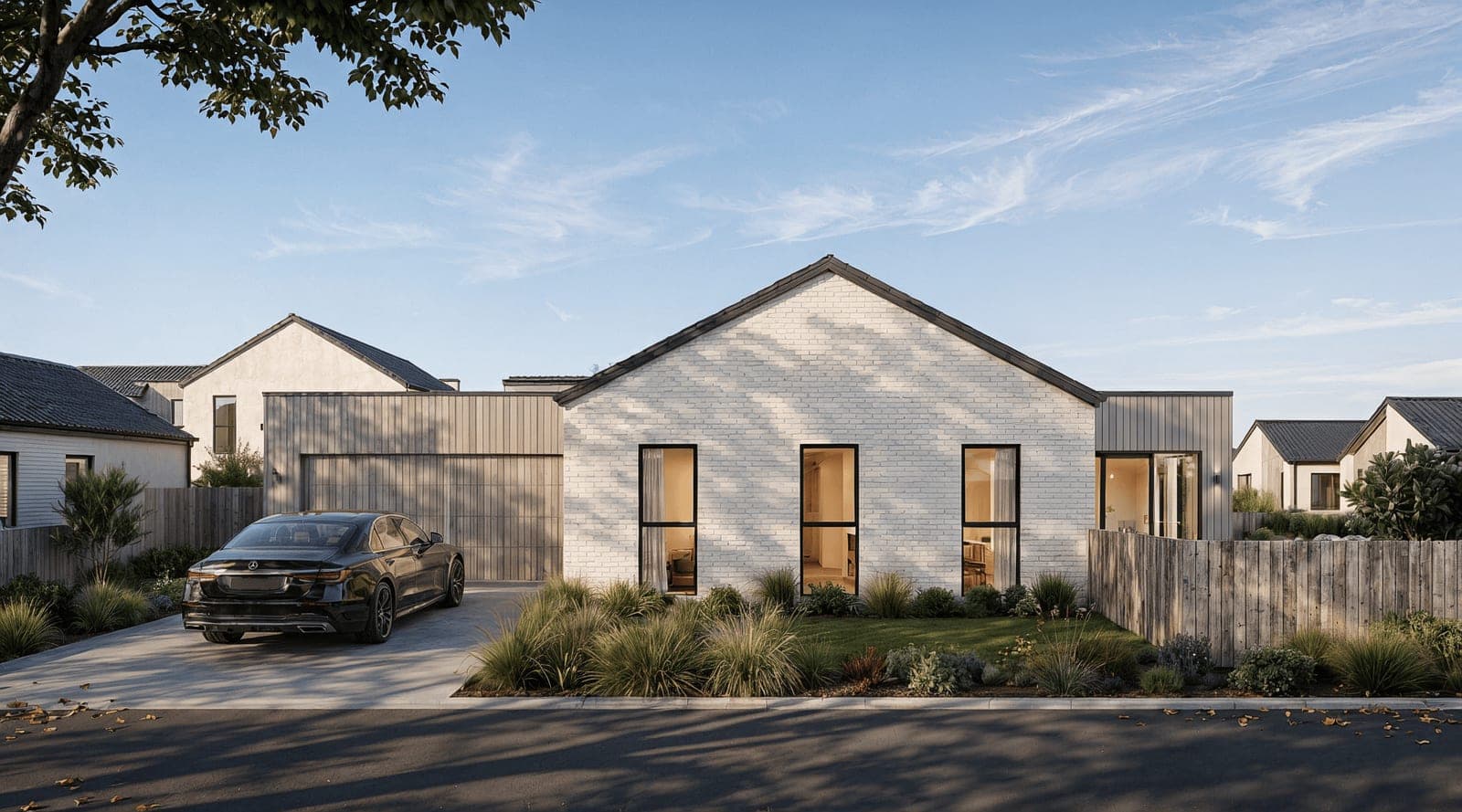 Lot 29 elevation showing how the homes sit on the land at The Horsham Residences