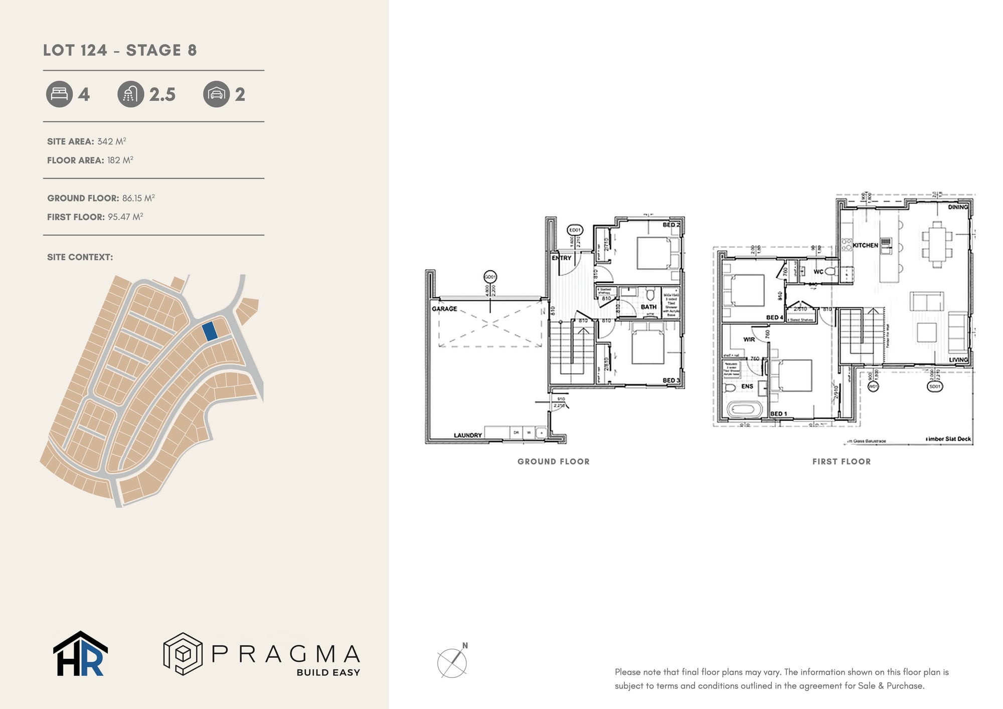 Floor plan for Lot 124