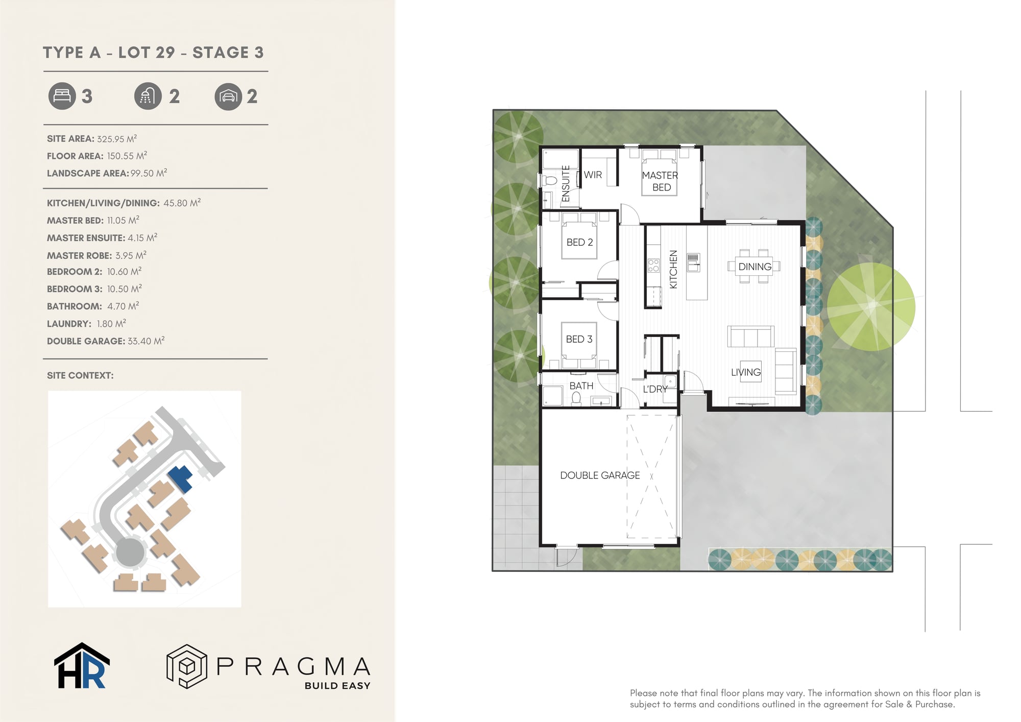 Floor plan for Lot 29
