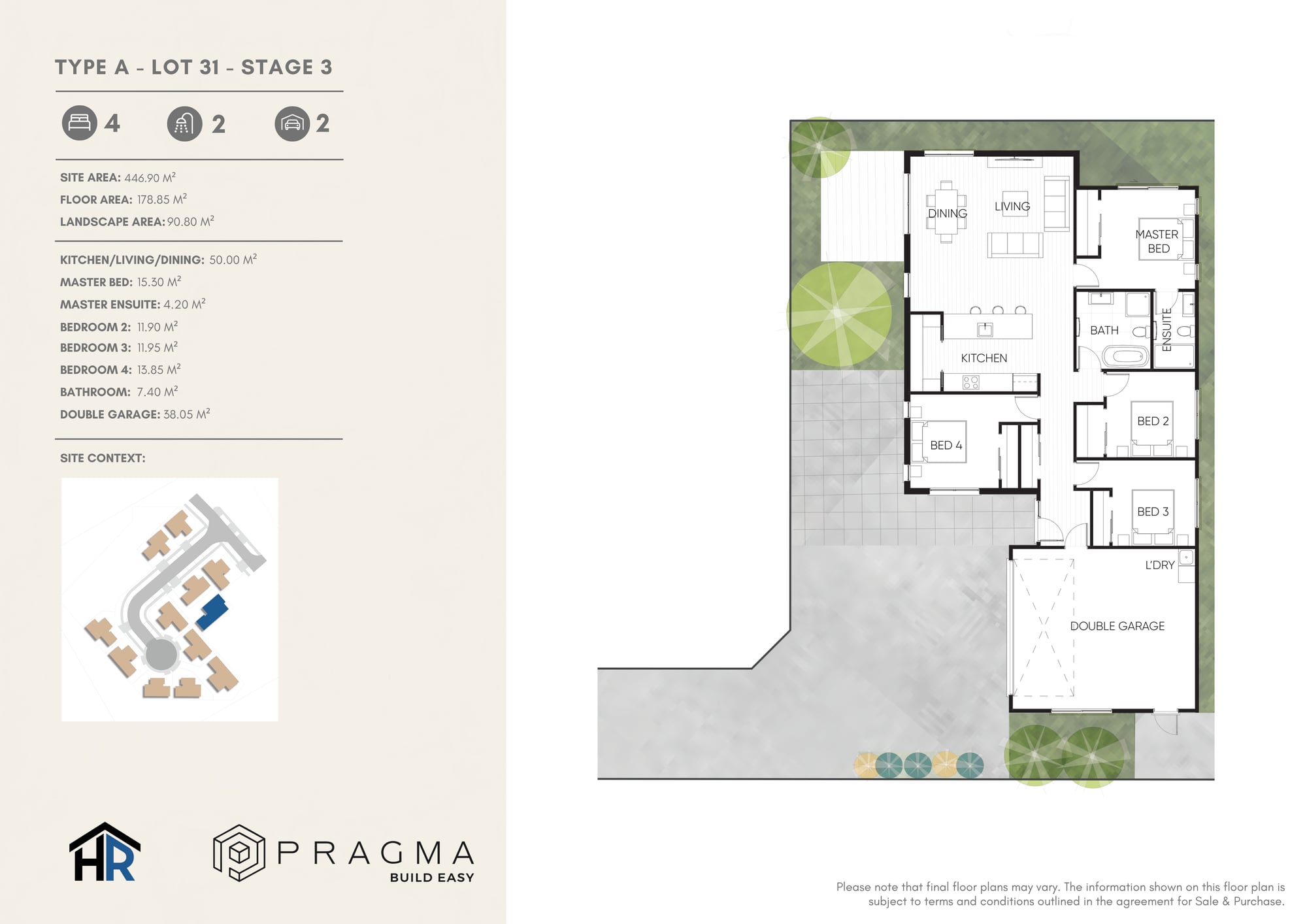 Floor plan for Lot 31