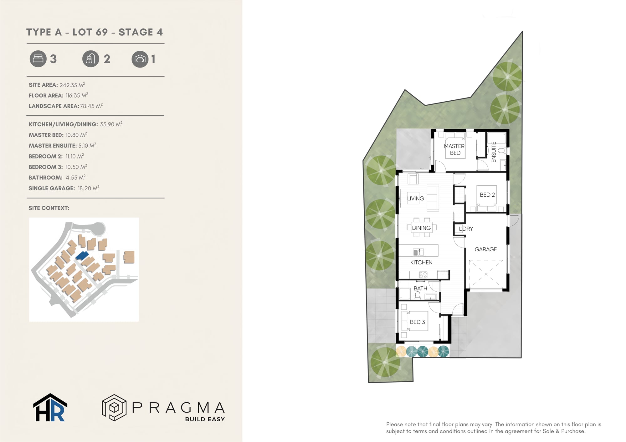 Floor plan for Lot 69